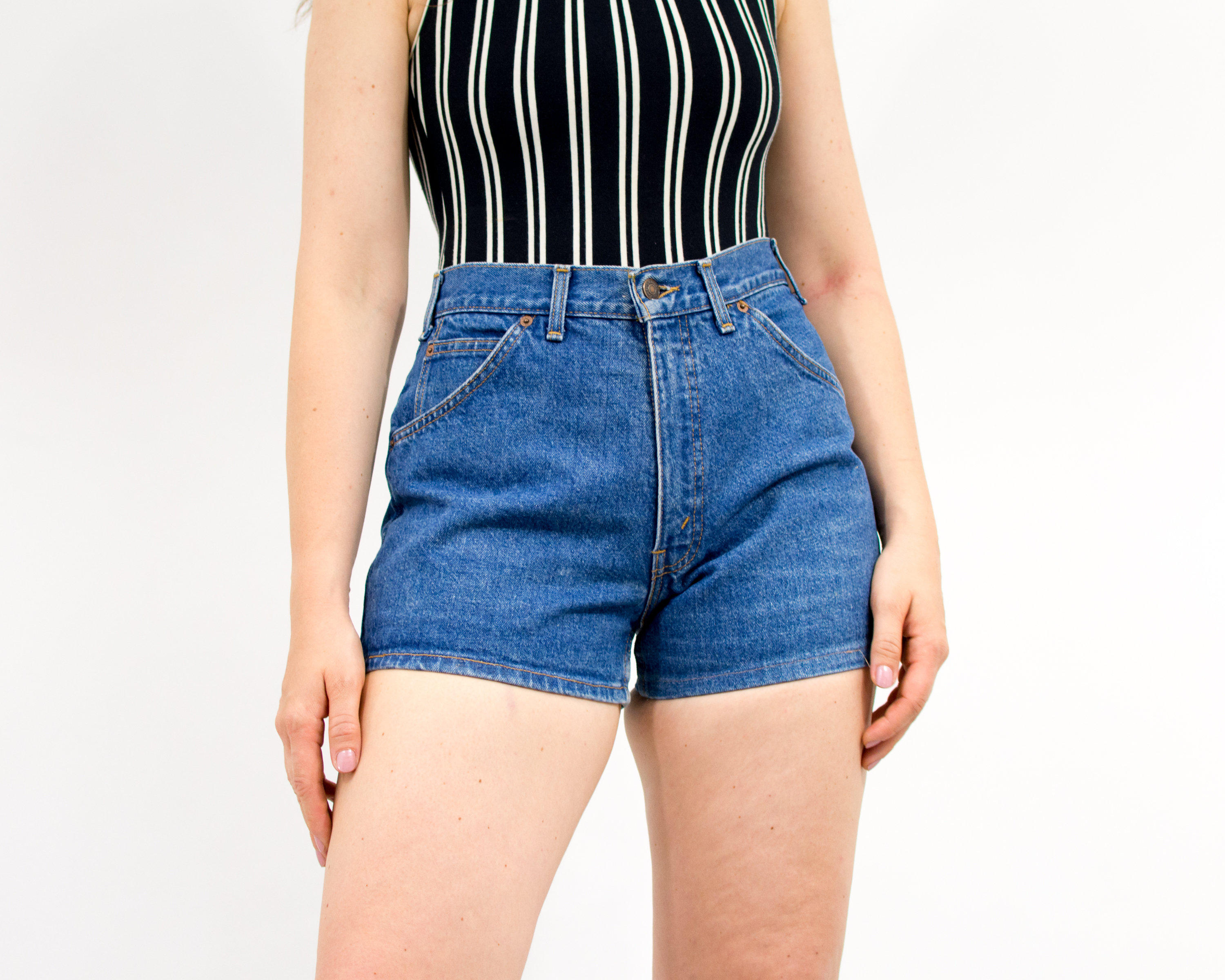 Vintage High Waisted Blue Denim Shorts