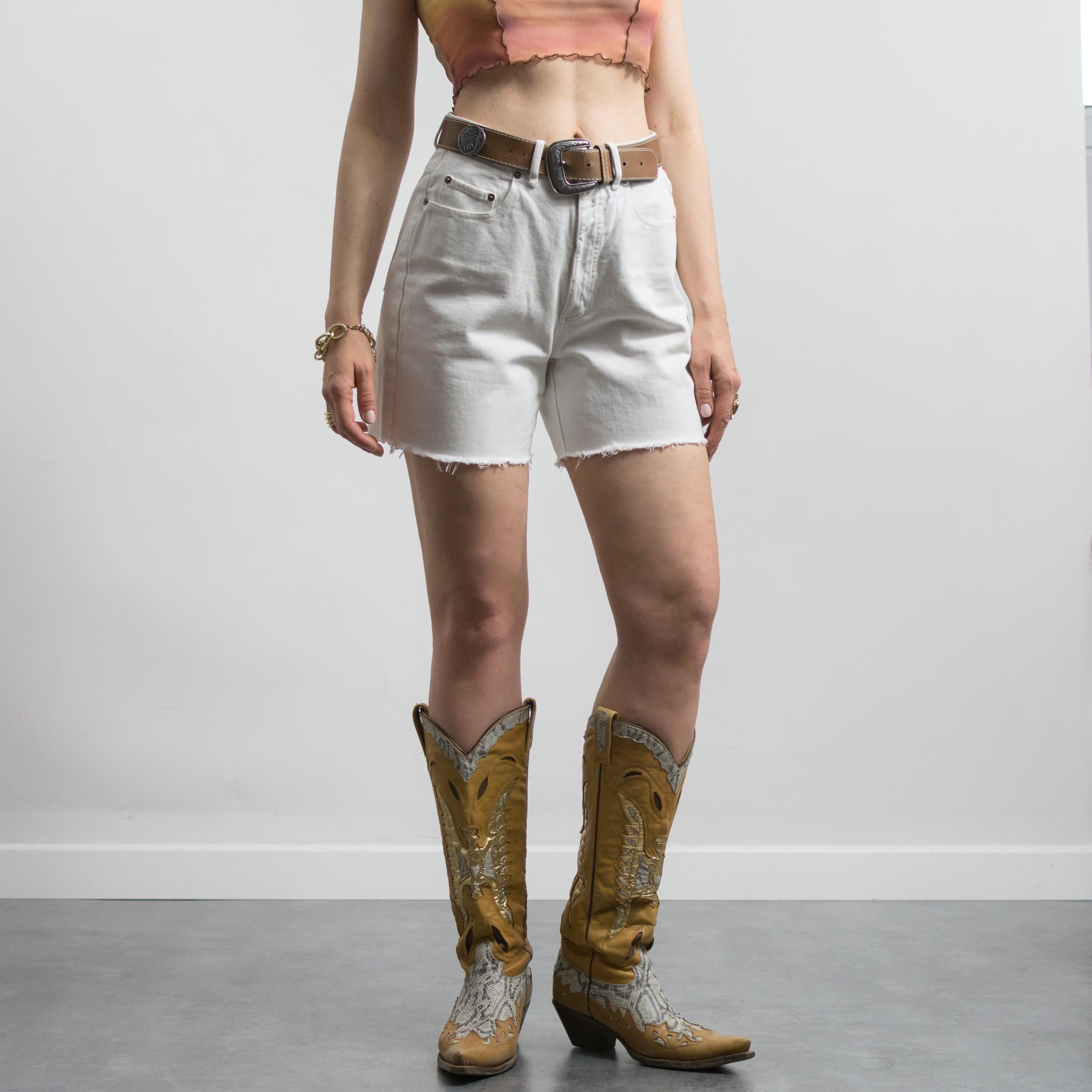 Vintage White Denim Cutoff Shorts