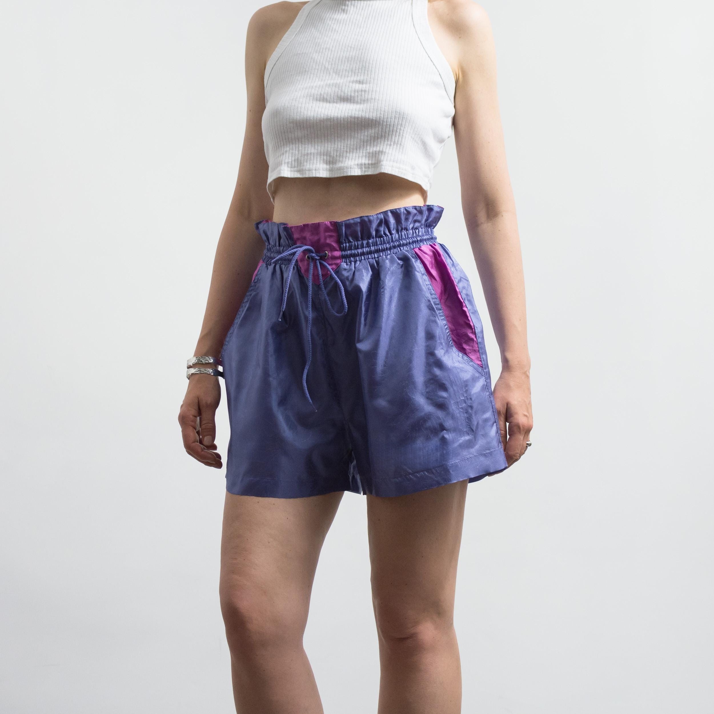 Vintage Purple Drawstring Sport Shorts