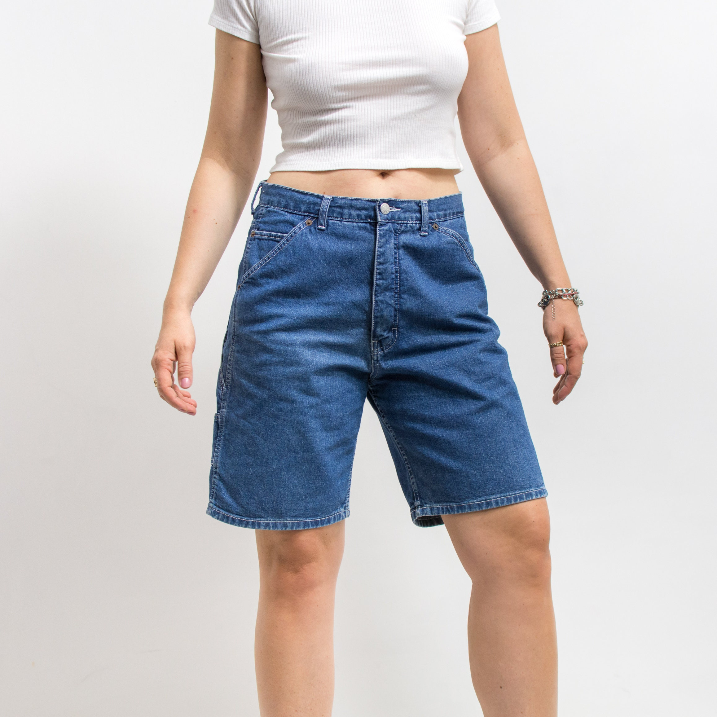 Vintage Blue Denim Bermuda Shorts