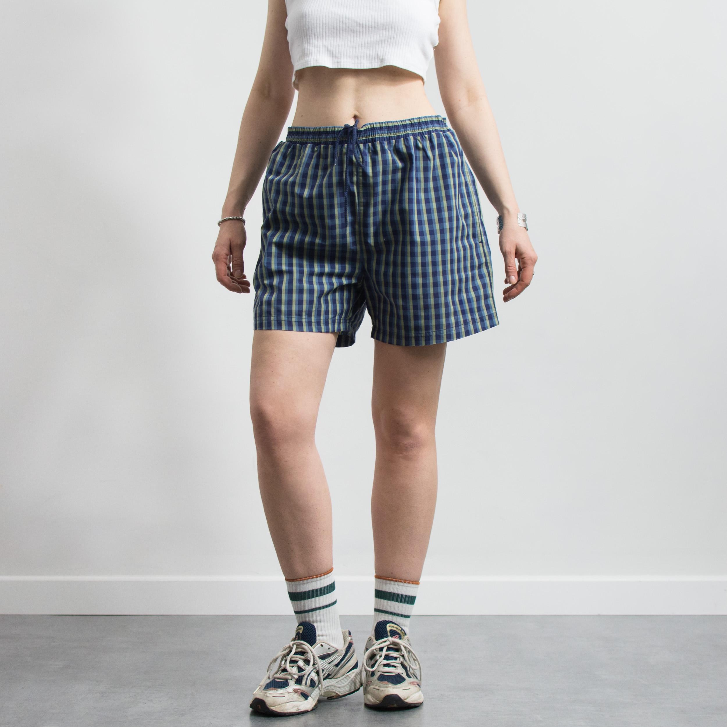 Vintage Plaid Drawstring Boxer Shorts